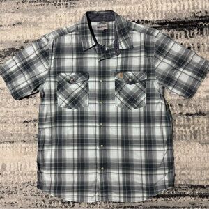 Carhartt Gray Button Down Shirt Size Large